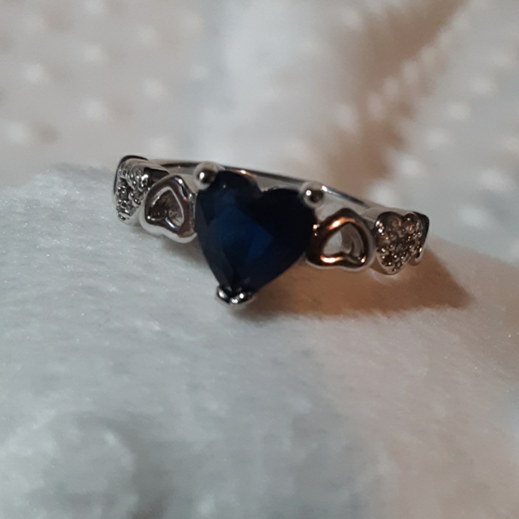 Blue Sapphire Heart Ring